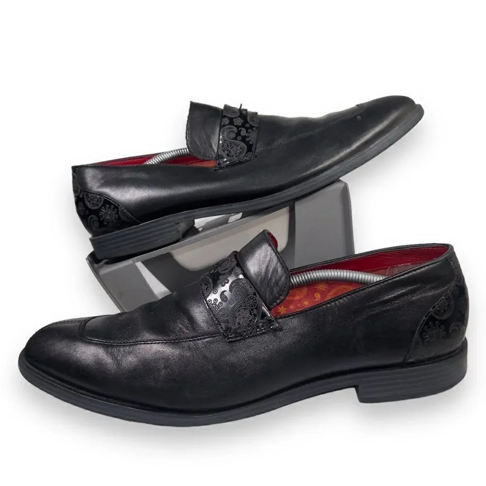 Stacy Adams Quinby Slip-on Loafers Black Leather‎ 25376-001 Men's 12M
